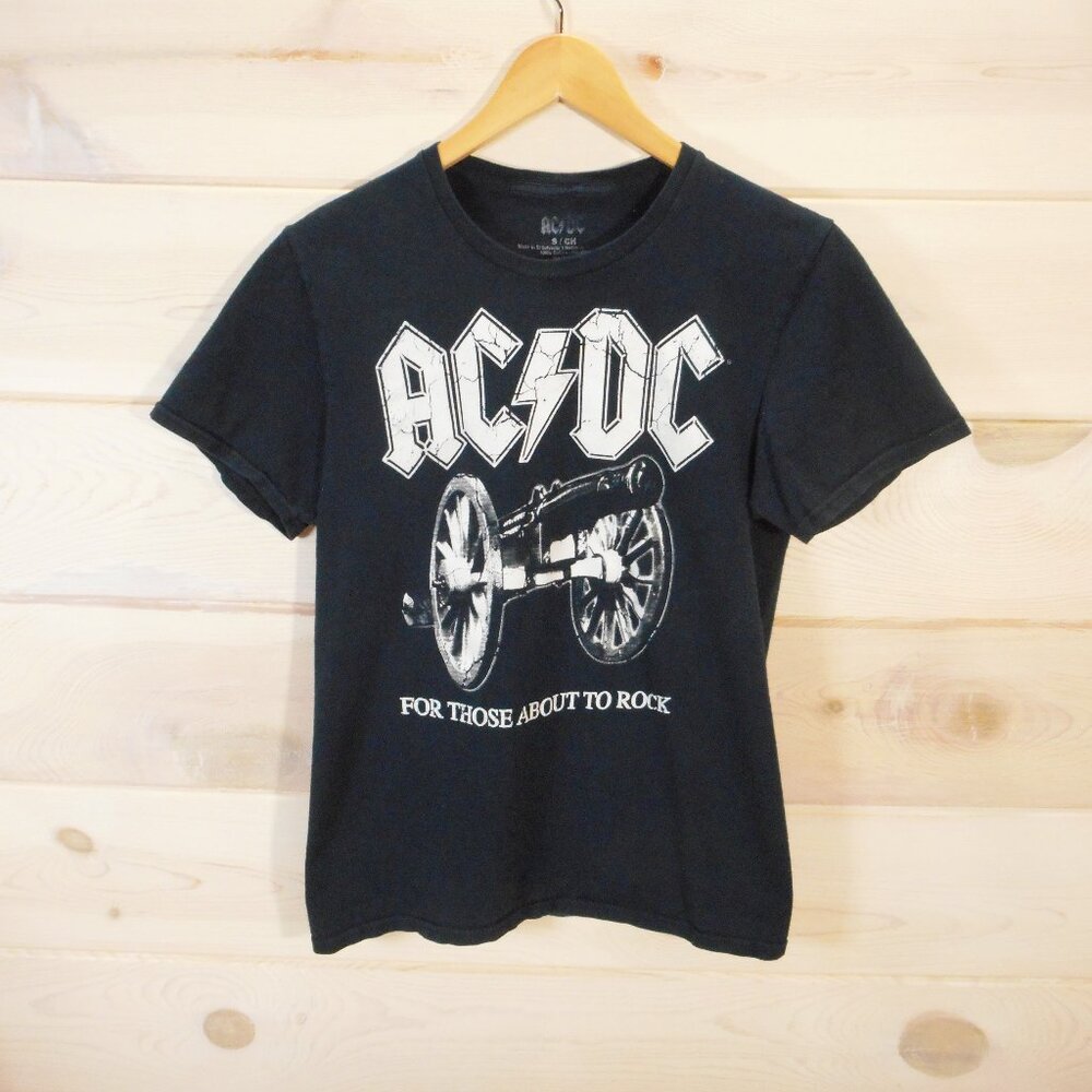 ACDC For Those About to Rock Cannon T Shirt Album Cover Print Band Tee Size S